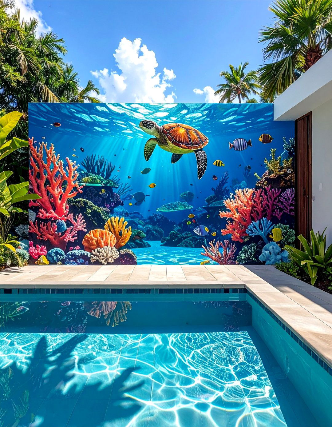 Underwater Ocean World Garden Mural - 30 Garden Mural Ideas to Brighten Your Outdoor Space