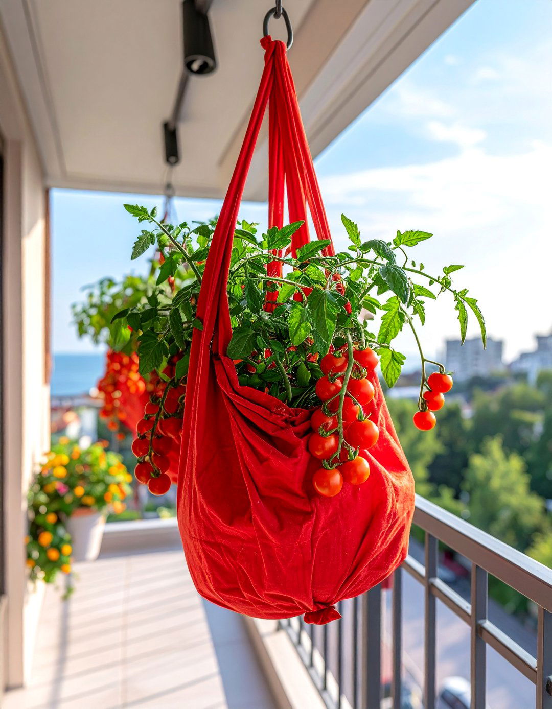 Upside Down Tomato Planter for a Balcony Garden - 40 Creative Balcony Garden Ideas for Small Spaces
