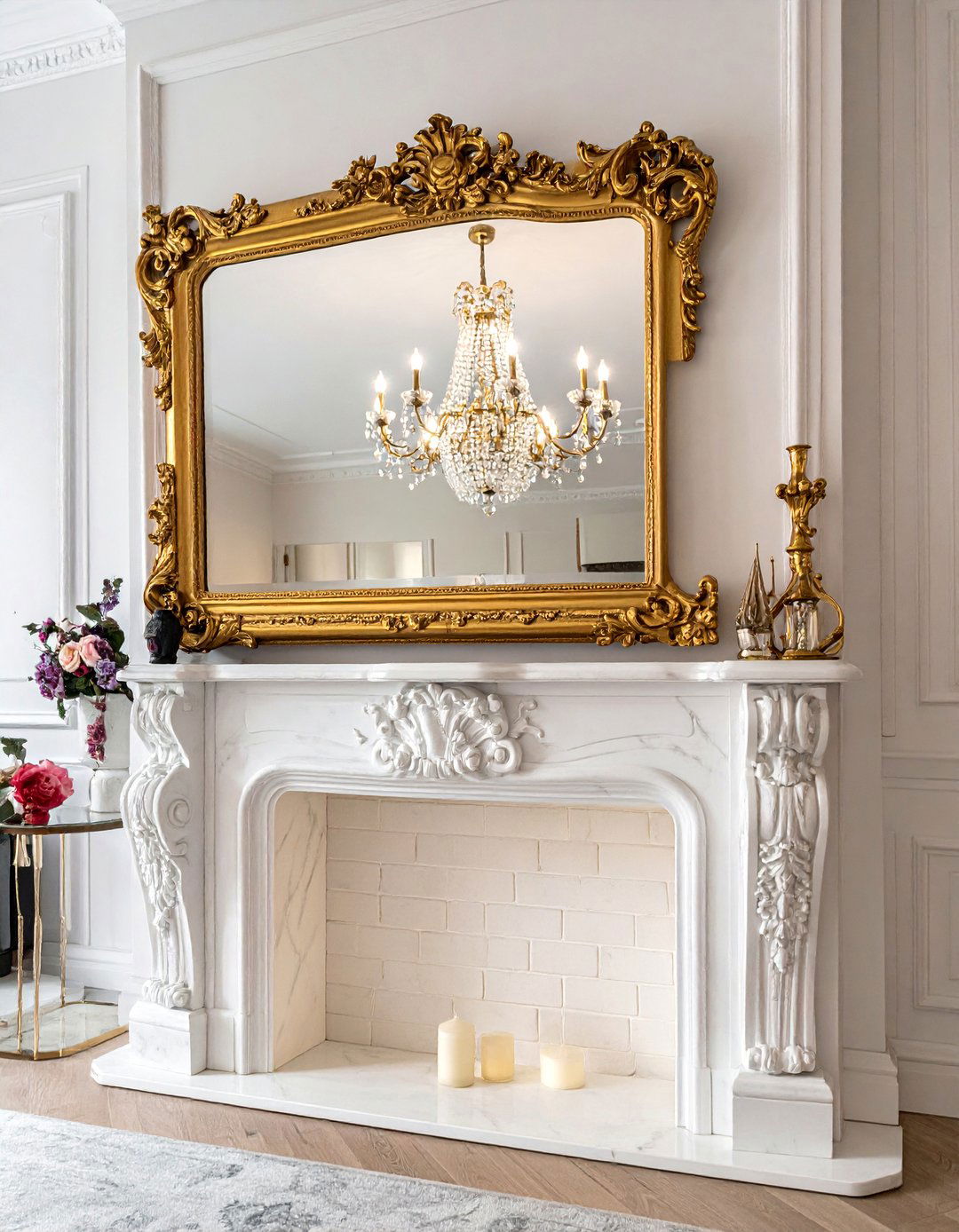 Use Gilt Framed Mirrors for Decoration - 25 Classic Traditional Living Room Design Ideas