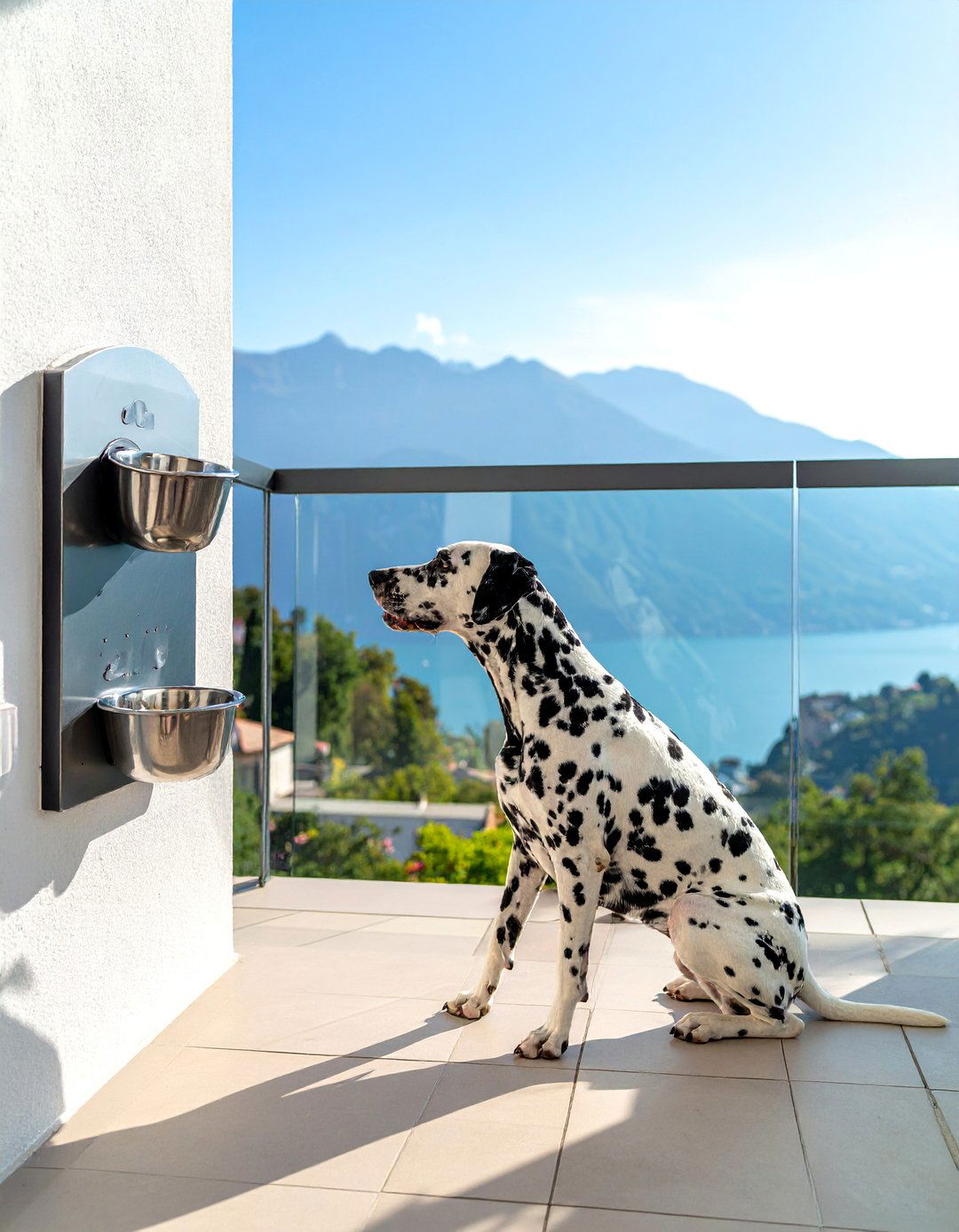 Use a Wall Mounted Feeding Station - 20 Dog Balcony Ideas for a Pet-Friendly Outdoor Space