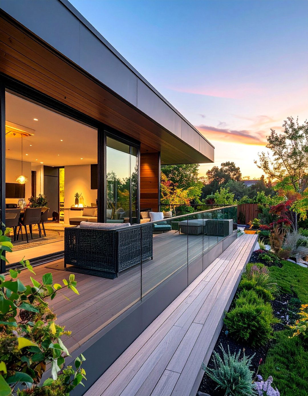 Use of Glass Panels for Small Patio Railings - 40 Small Patio Ideas to Maximize Your Outdoor Space