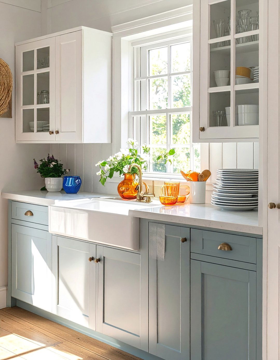 Using Glass Front Cabinets - 30 Cottage Decorating Ideas for a Charming Home