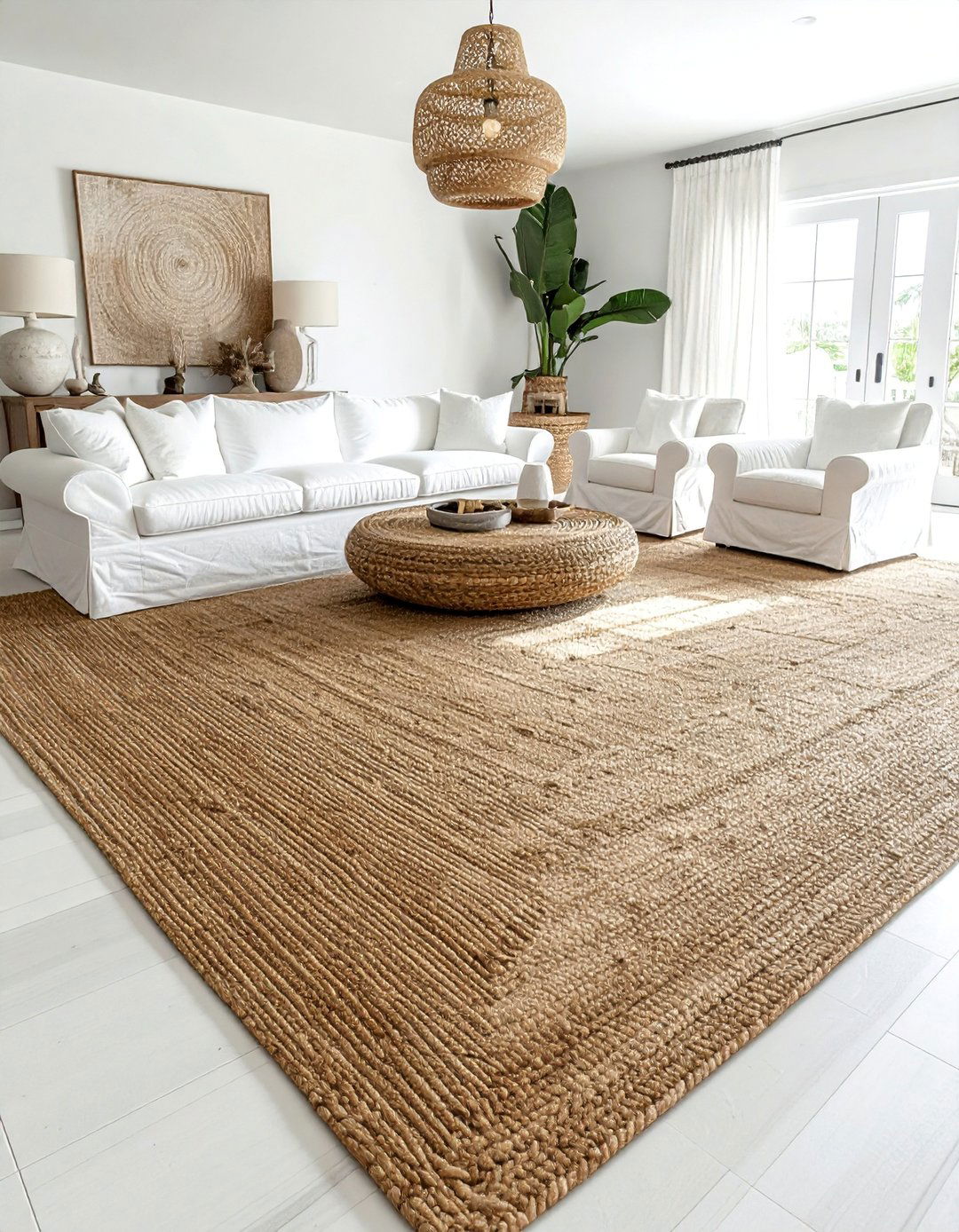 Using Natural Fiber Rugs - 40 Cozy Living Room Ideas to Transform Your Space