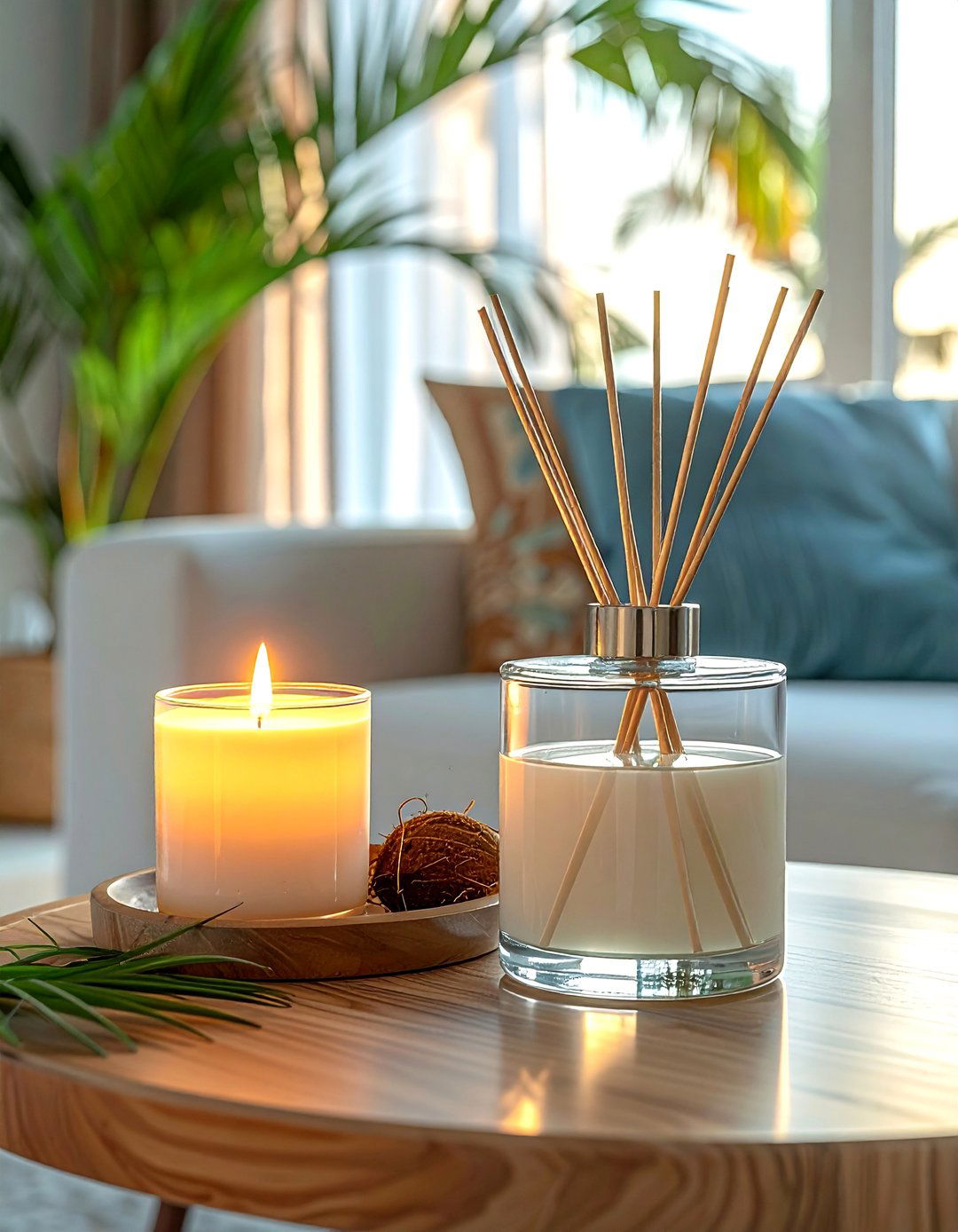 Using Natural Scents like Coconut or Frangipani - 25 Tropical Living Room Ideas for a Relaxing Vibe