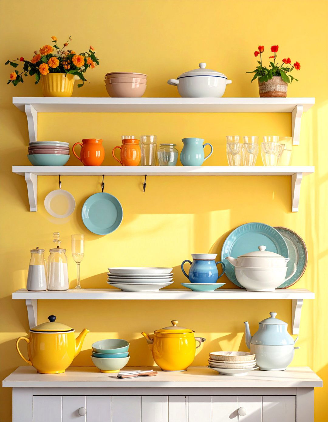 Using Open Shelving in the Kitchen - 30 Cottage Decorating Ideas for a Charming Home