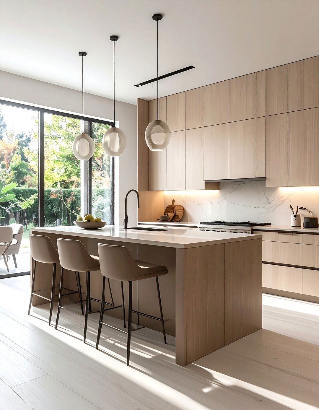 Using Vertical Panels on Cashmere Cabinets - 20 Cashmere Kitchen Ideas for a Soft, Luxurious Look