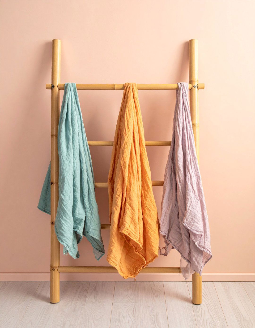 Using a Ladder for Blanket Storage - 30 Boho Nursery Ideas for a Cozy and Stylish Space