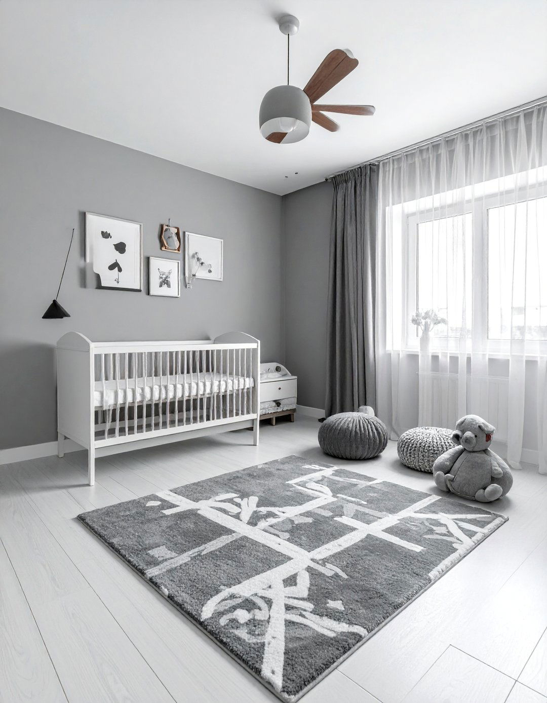Utilizing Plus Sign or Swiss Cross Patterns - 25 Black and White Nursery Ideas for Timeless Style