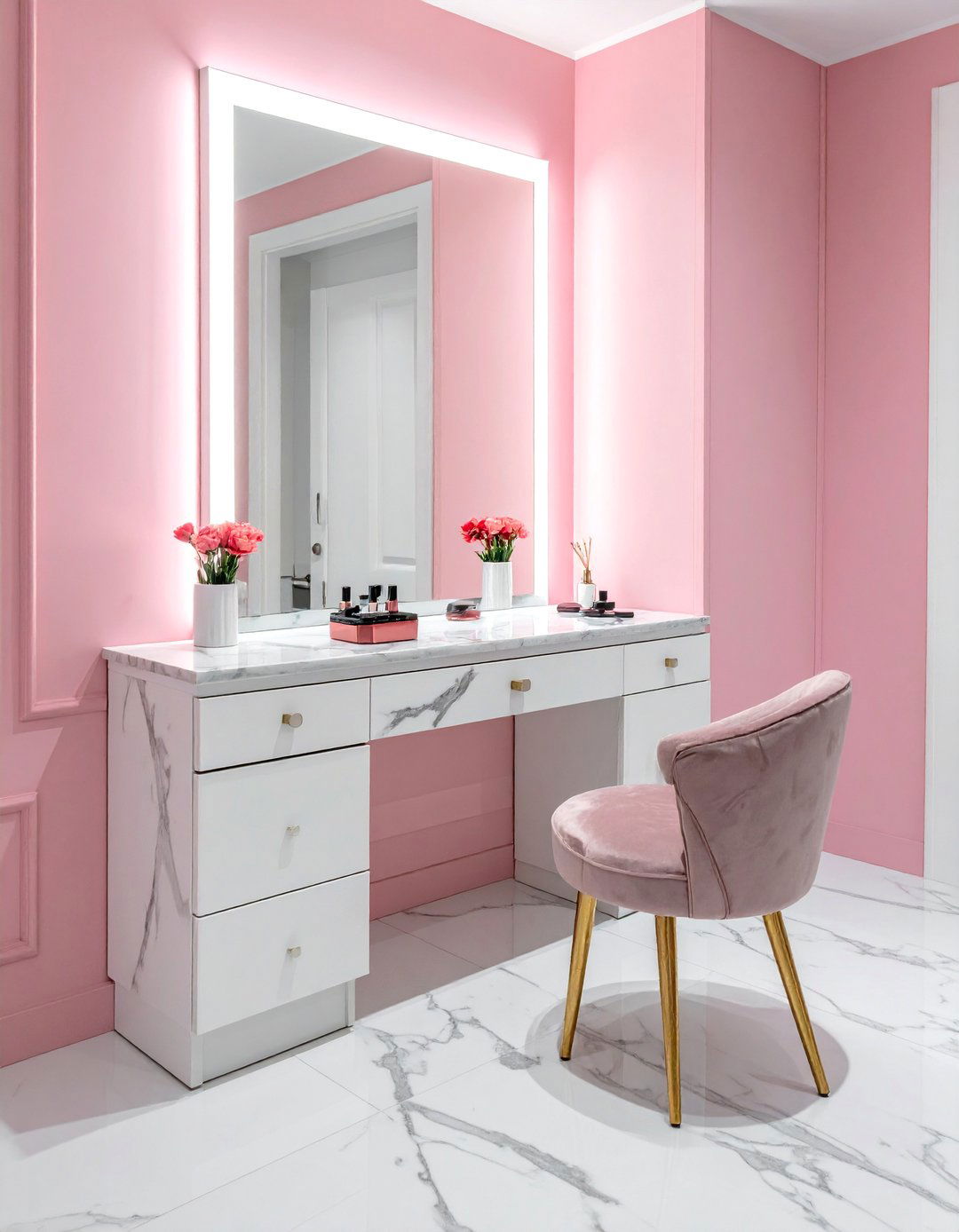 Vanity Station Integration - 30 Dressing Room Ideas to Organize Your Space