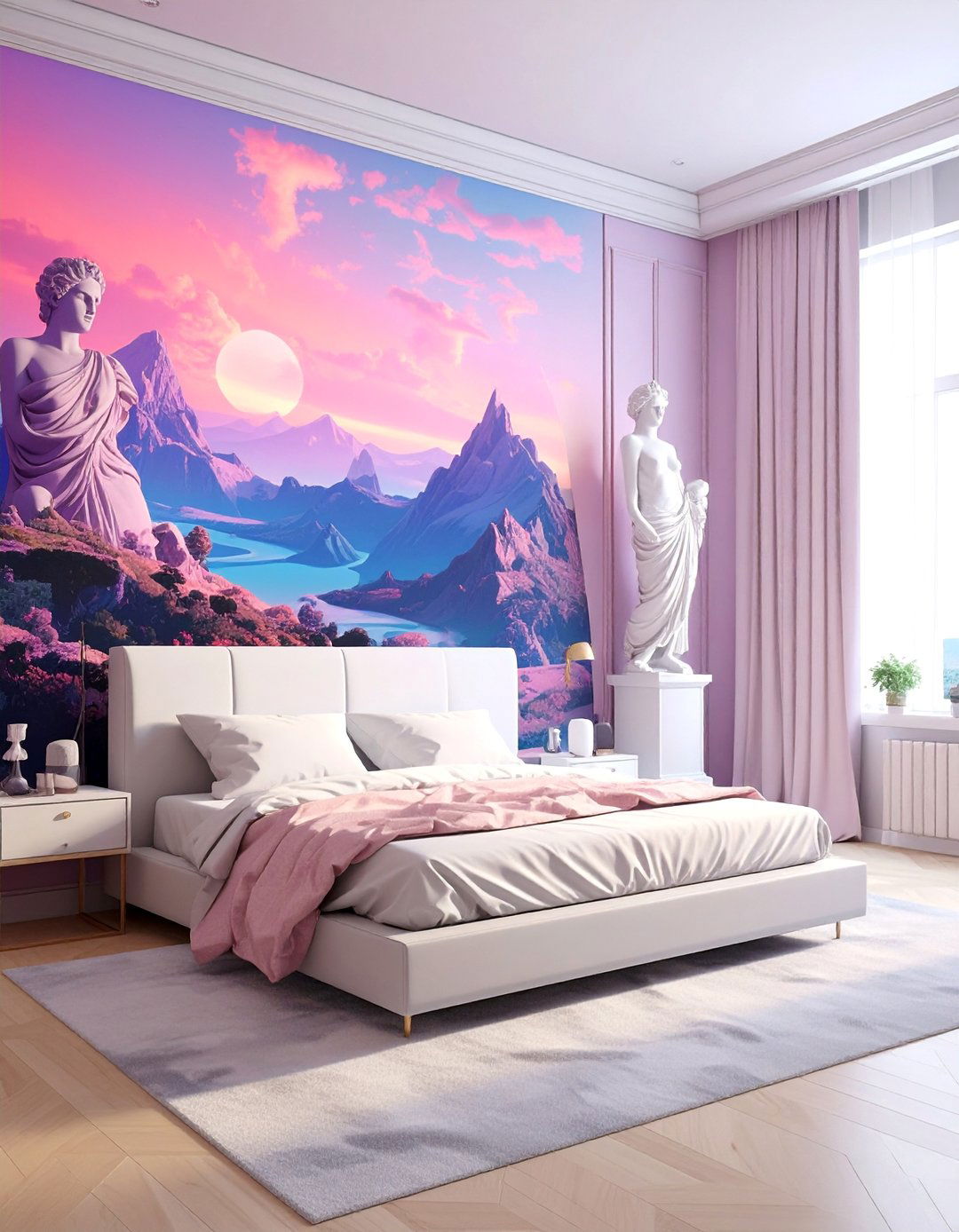 Vaporwave Tapestry Backdrop - 20 Vaporwave Room Ideas for a Retro-Futuristic Vibe