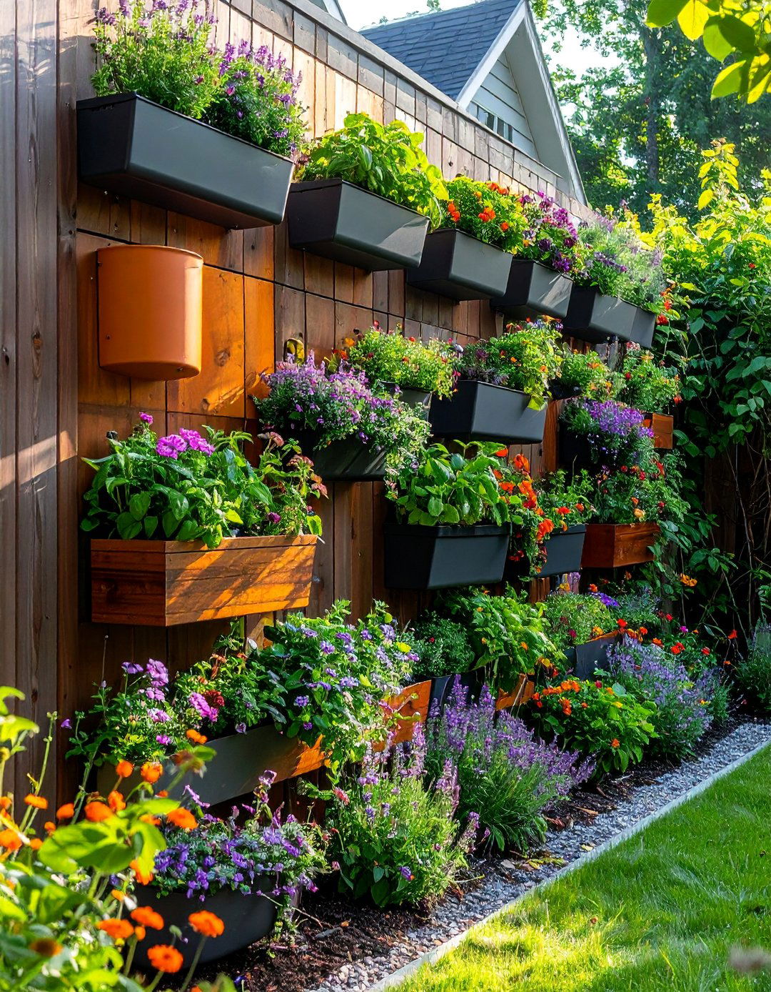 Vertical Container Garden Walls - 40 Small Backyard Landscaping Ideas for Big Impact