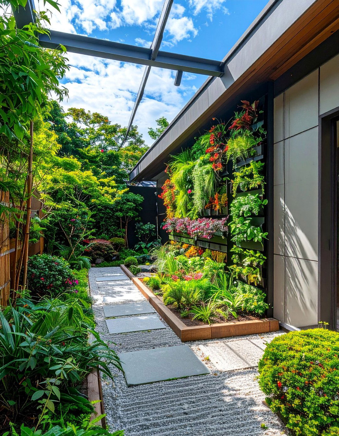 Vertical Garden Living Wall - 40 Japanese Garden Ideas for a Serene Outdoor Retreat
