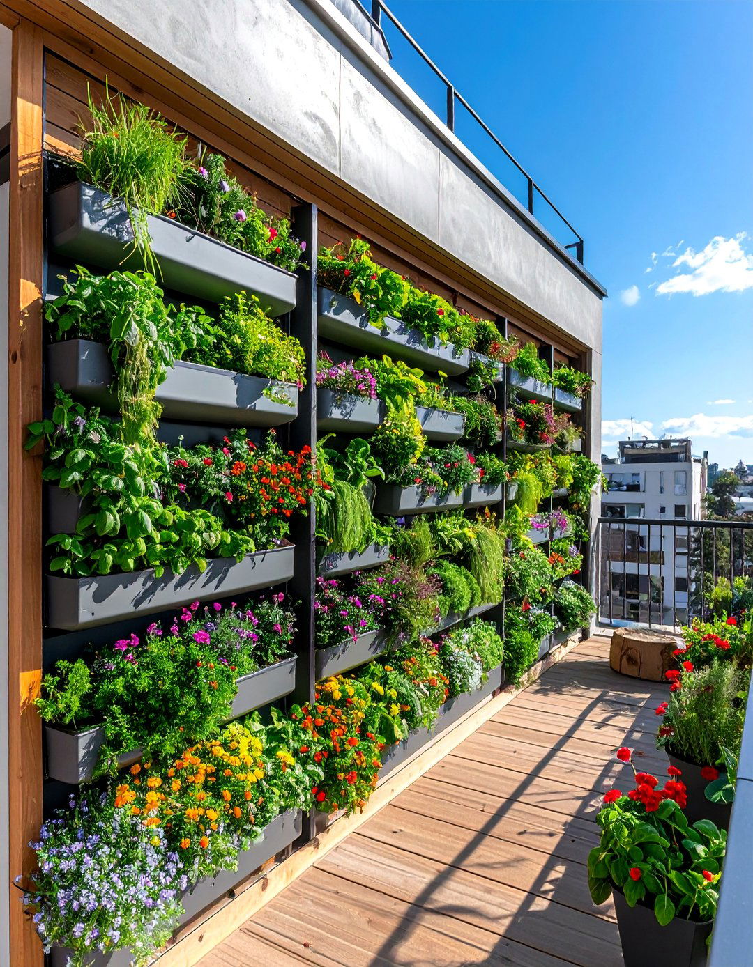 Vertical Garden Wall Installation - 20 Second Story Balcony Ideas for Stunning Views