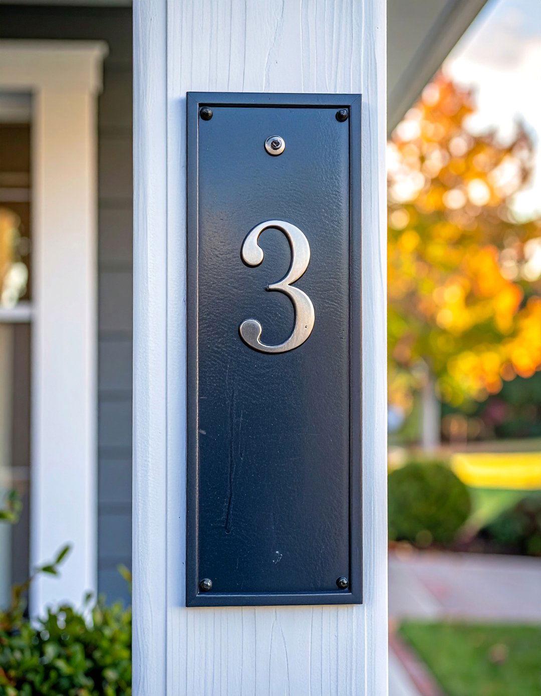 Vertical House Number Plaque - 40 House Number Ideas for Curb Appeal