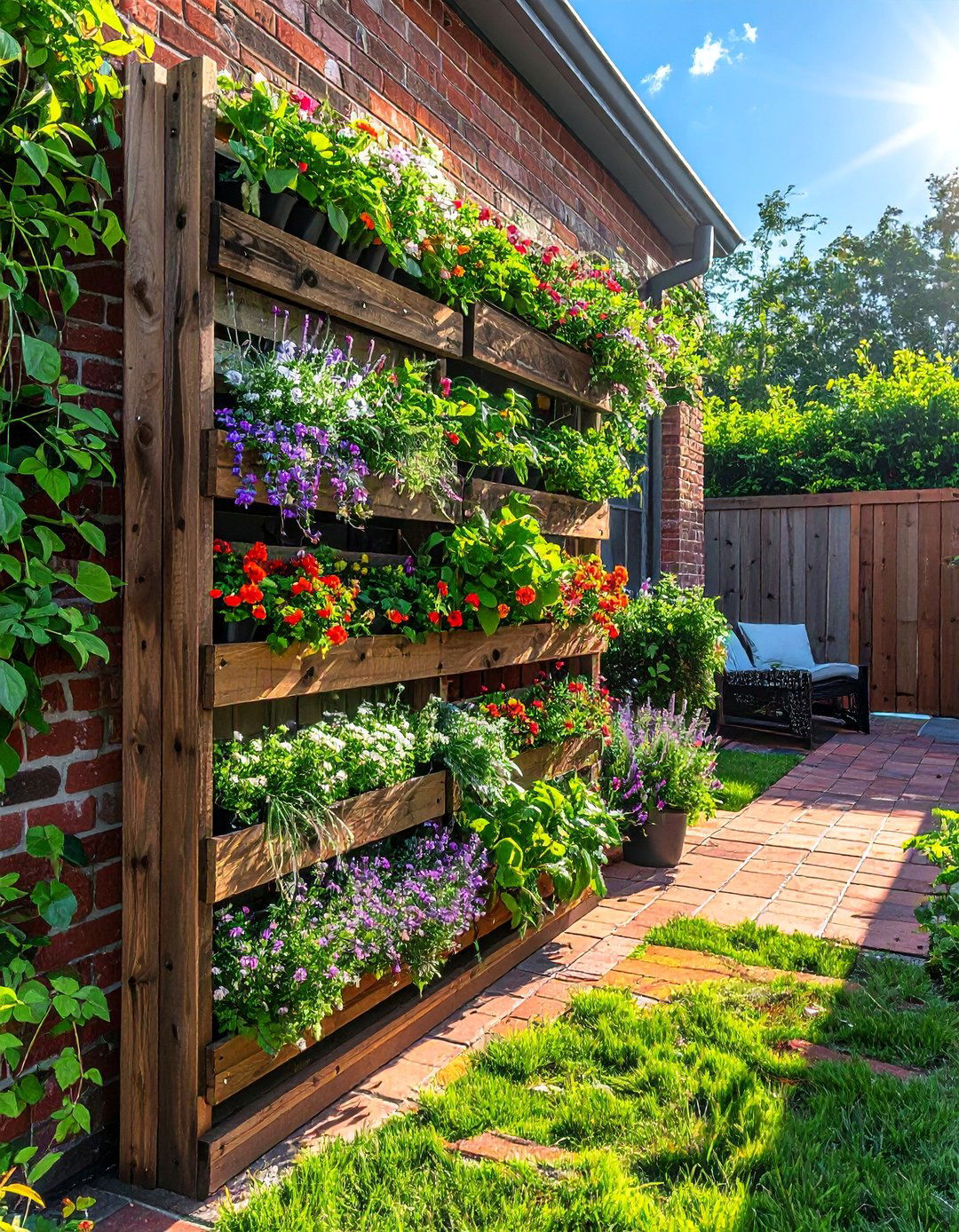 Vertical Pallet Garden for Small Patios - 40 Small Patio Ideas on a Budget for Cozy Outdoor Living