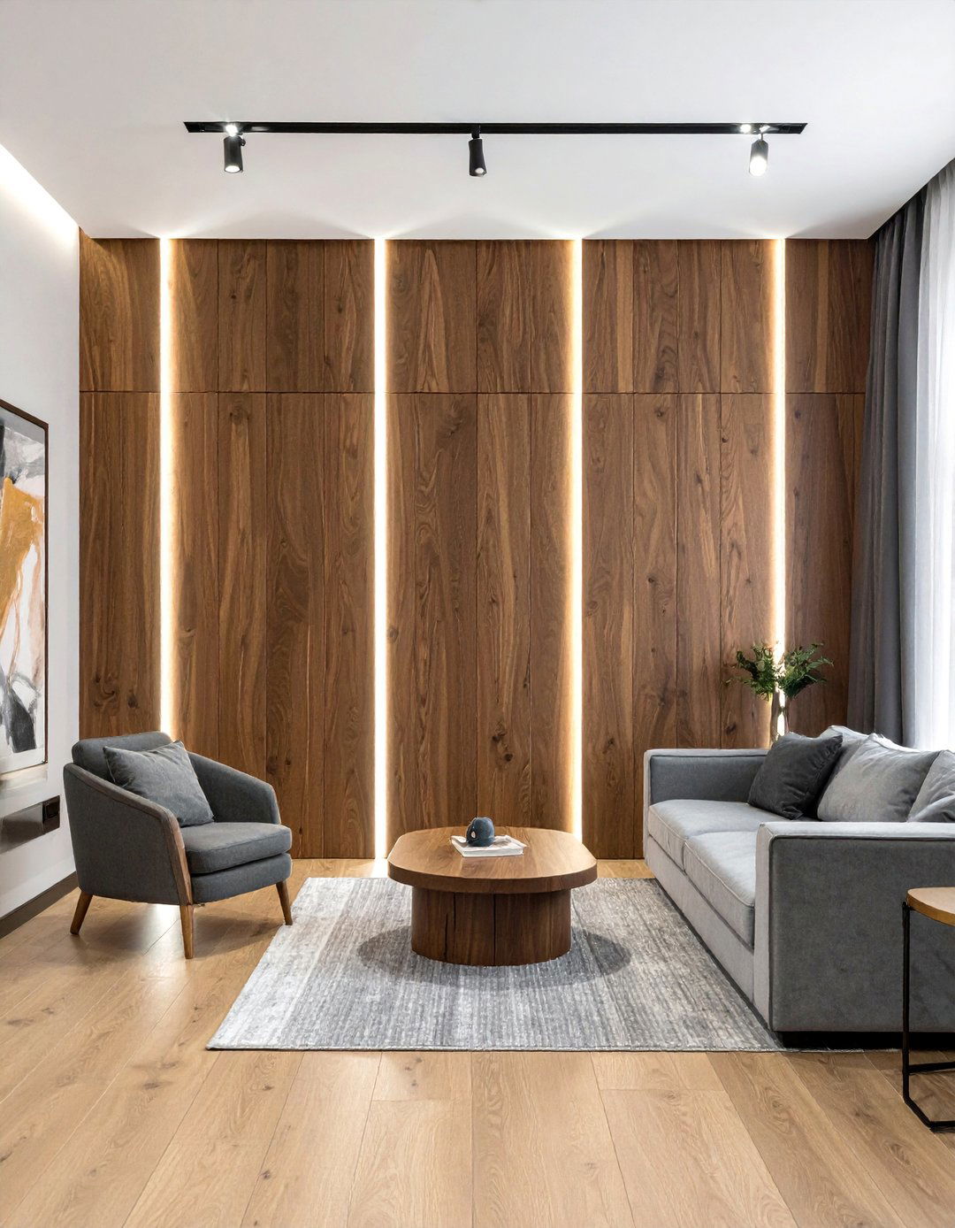 Vertical Slat Wood Accent Wall