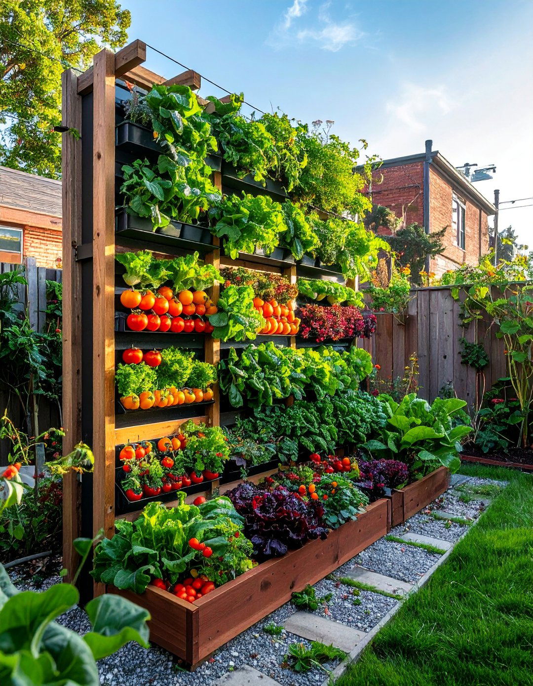 Vertical Vegetable Gardens - 40 Small Backyard Landscaping Ideas for Big Impact
