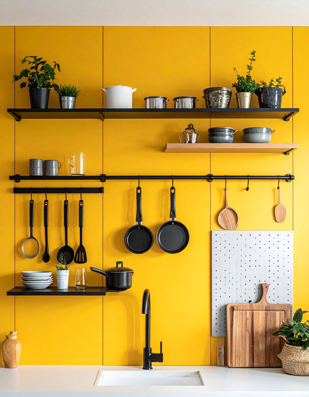 Vertical Wall Storage Systems - 40 Small Kitchen Ideas for Efficient and Stylish Spaces