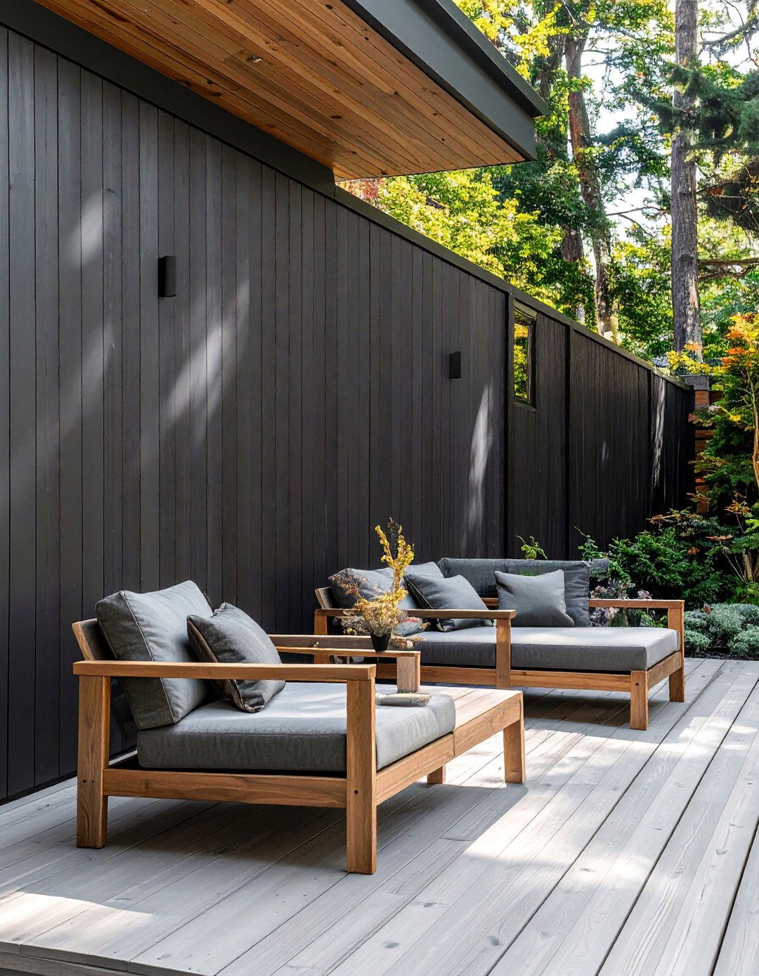 Vertical Wood Plank Deck With Privacy Wall - 20 Deck With Privacy Wall Ideas for Secluded Outdoor Living