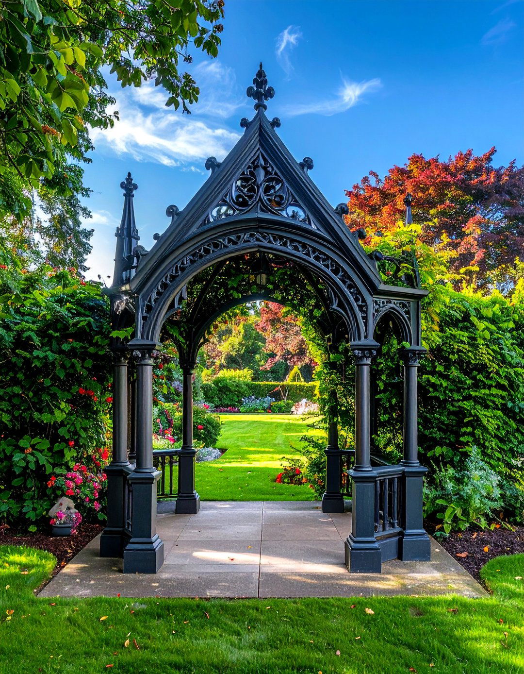 Victorian Gothic Revival Arbor - 40 Garden Arbor Ideas for a Charming Outdoor Retreat