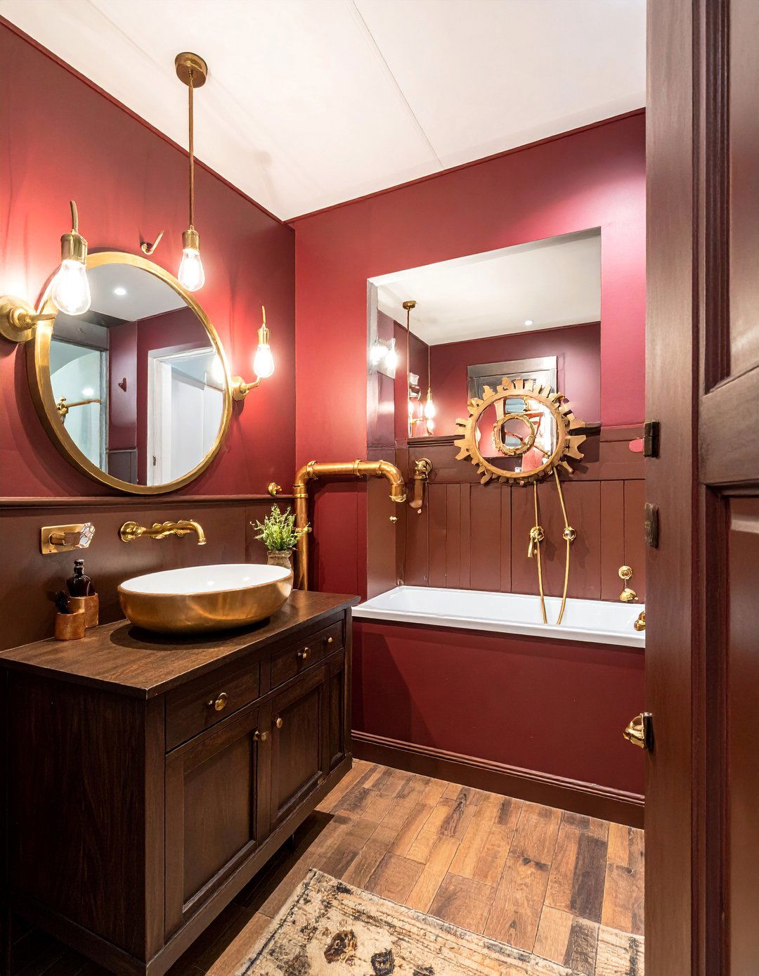 Victorian Industrial Powder Room - 25 Unique Steampunk Interior Design Ideas for Your Home