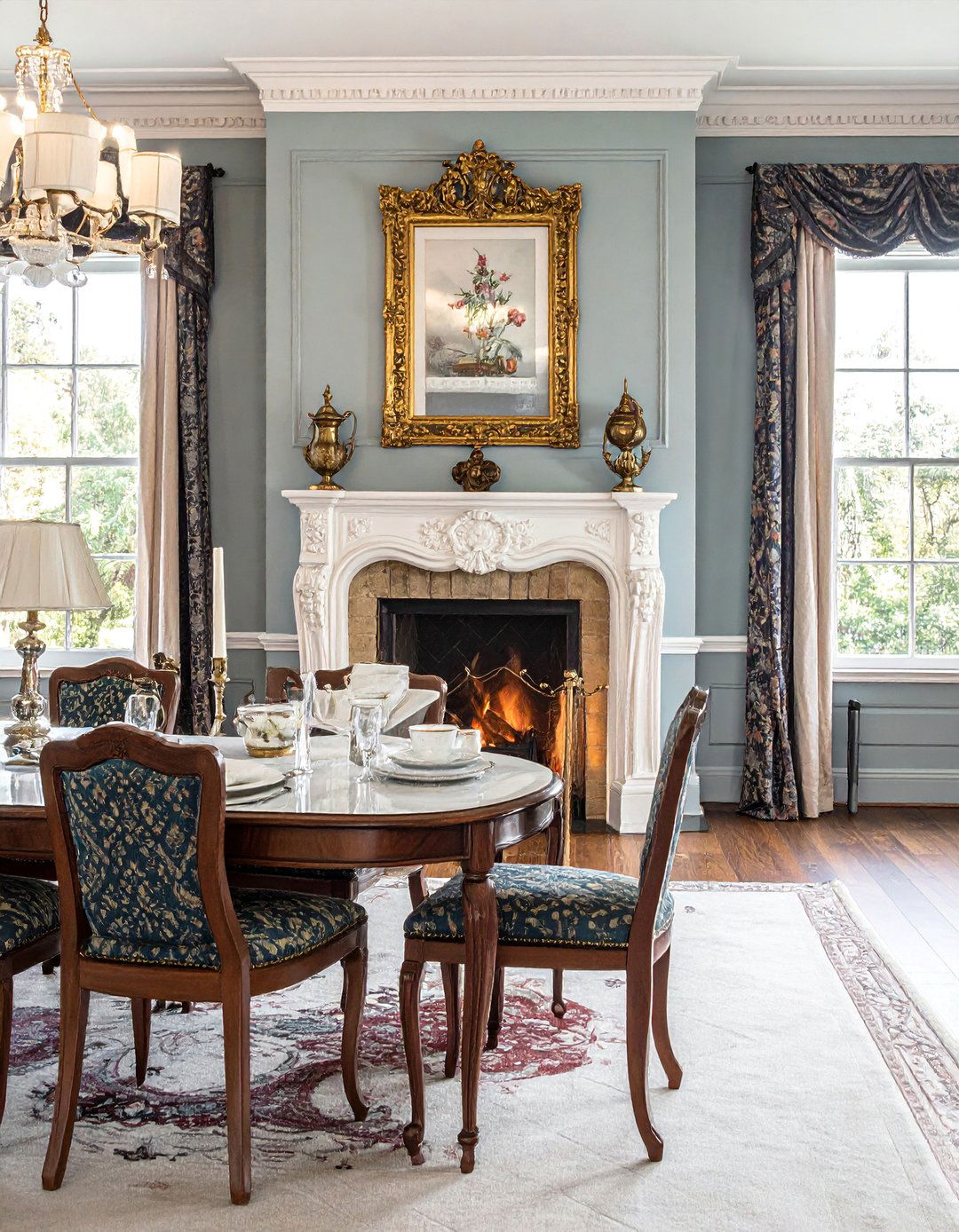 Victorian Style Fireplace Dining Rooms - 30 Dining Rooms With Fireplaces for Cozy Meals