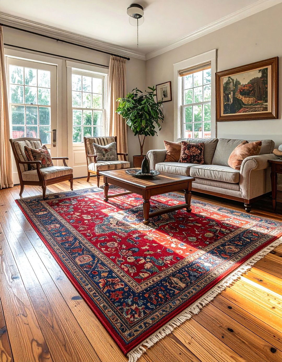 Vintage Area Rug Cottage Living Room - 30 Cottage Living Room Ideas for a Cozy Retreat