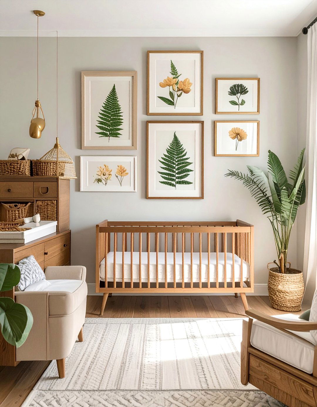 Vintage Botanical Print Gallery Wall - 25 Vintage Nursery Ideas for a Timeless Baby Room