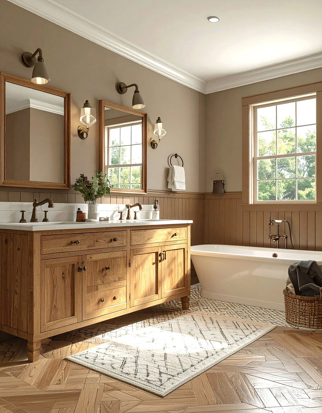 Vintage Brown Bathroom Revival - 25 Brown Bathroom Ideas for a Relaxing and Elegant Space