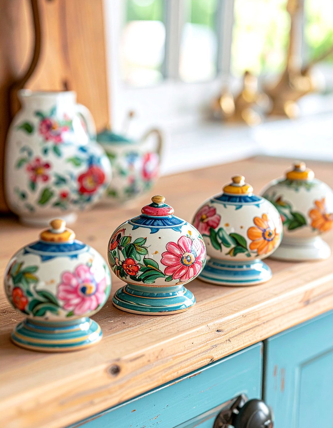 Vintage Ceramic Knobs - 40 Kitchen Cabinet Hardware Ideas to Elevate Your Design