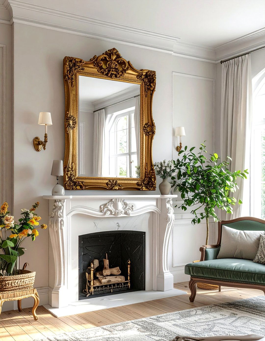 Vintage Mirrors Cottage Living Room - 30 Cottage Living Room Ideas for a Cozy Retreat