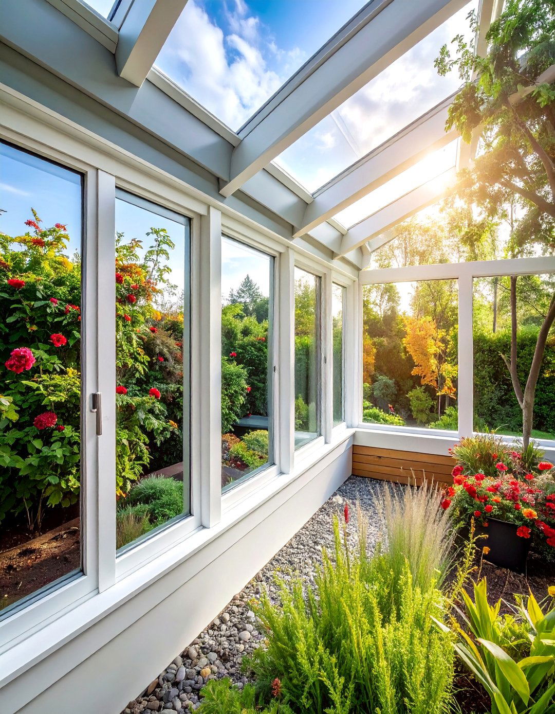 Vinyl Frame Modern Efficiency - 30 Stylish Sunroom Window Ideas for Natural Light