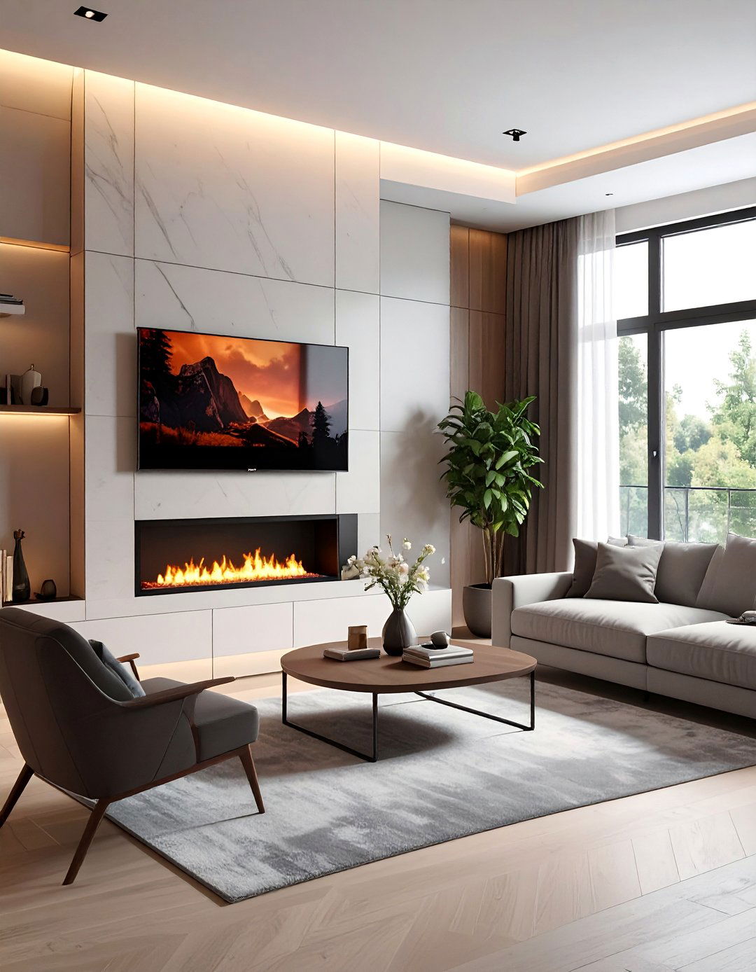 Wall Mounted Electric Fireplaces - 40 Cozy Living Room Ideas to Transform Your Space
