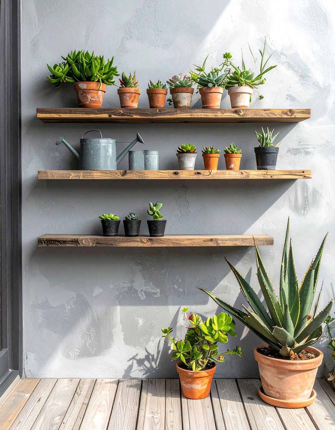 Wall Mounted Shelving for Small Patio Storage - 40 Small Patio Ideas to Maximize Your Outdoor Space