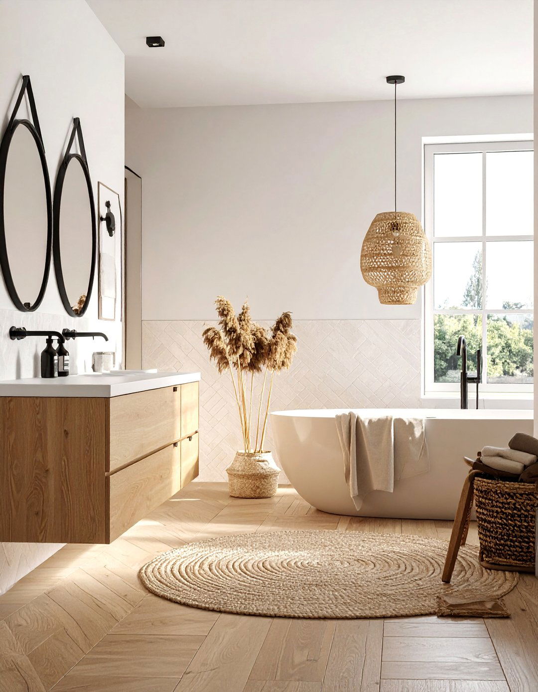 Warm Brown Scandinavian Style - 25 Brown Bathroom Ideas for a Relaxing and Elegant Space