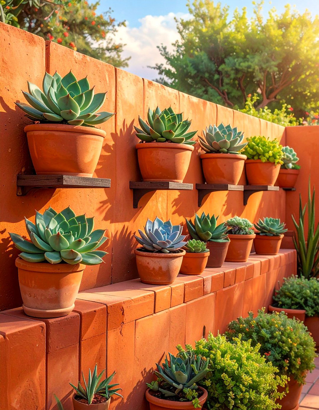 Warm Terracotta Fence Painting - 20 Fence Painting Ideas to Transform Your Outdoor Space