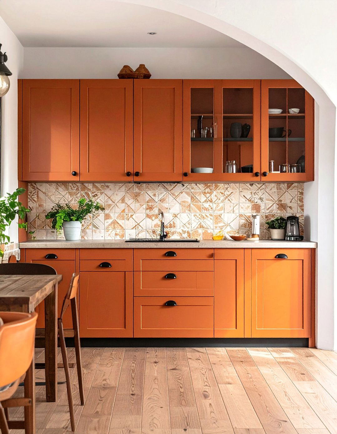 Warm Terracotta Kitchen Cabinets - 40 Kitchen Cabinet Color Ideas to Refresh Your Space