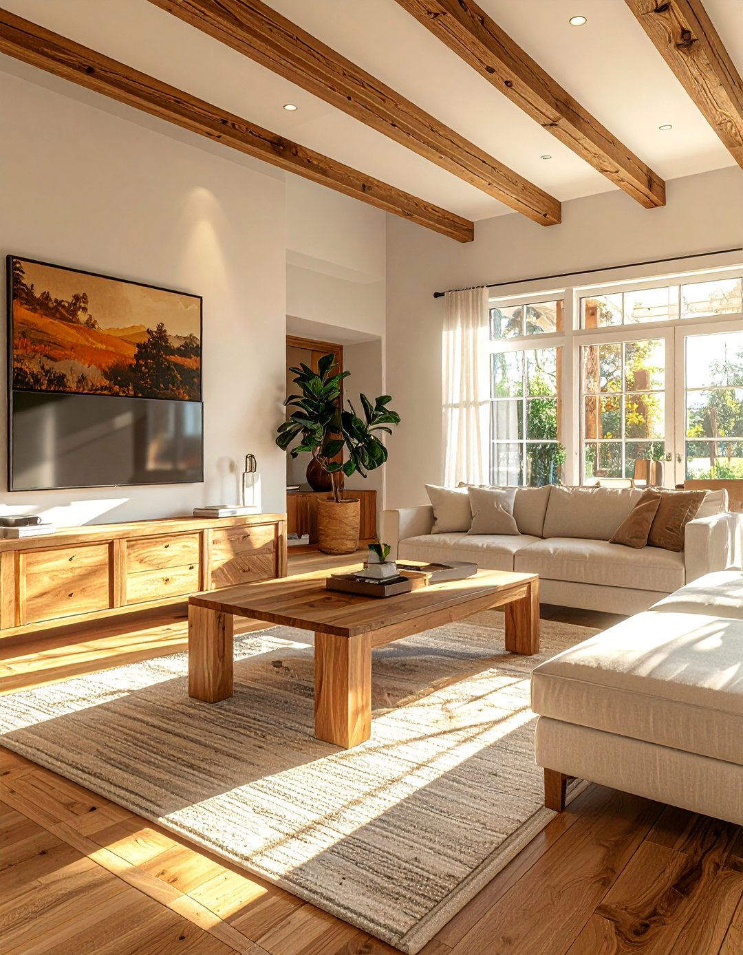 Warm Wood Tones - 40 Cozy Living Room Ideas to Transform Your Space