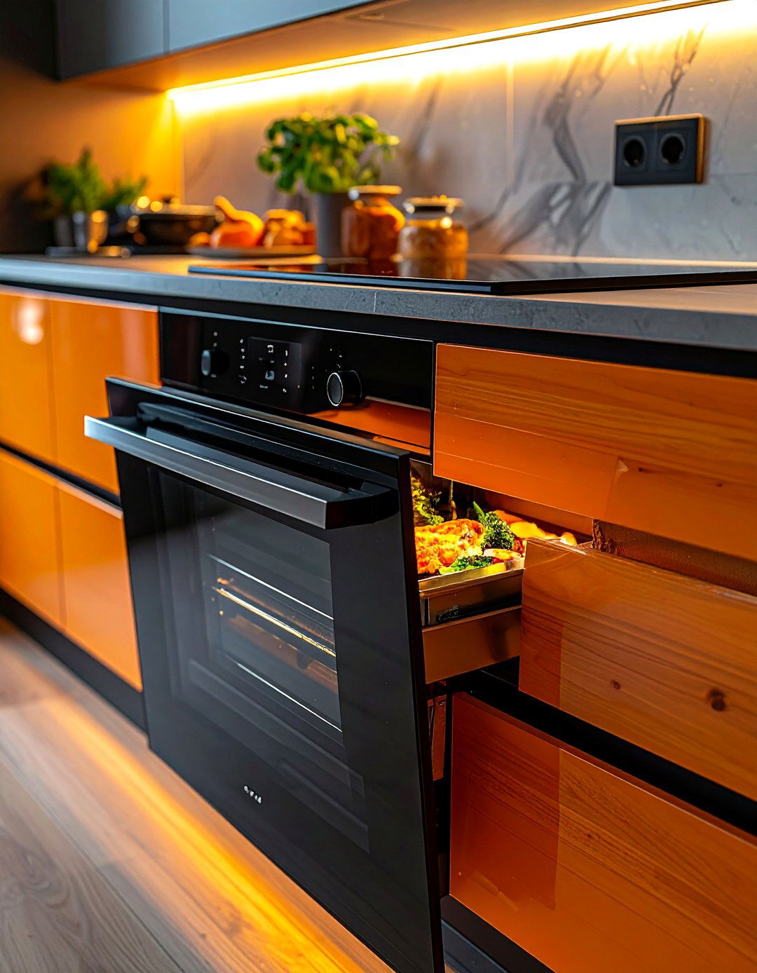Warming Drawer Integration - 40 Modern Kitchen Ideas for a Sleek and Functional Space