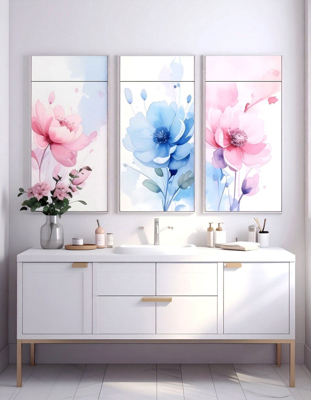 Watercolor Art Bathroom Art - 25 Bathroom Art Ideas to Enhance Your Space's Aesthetic