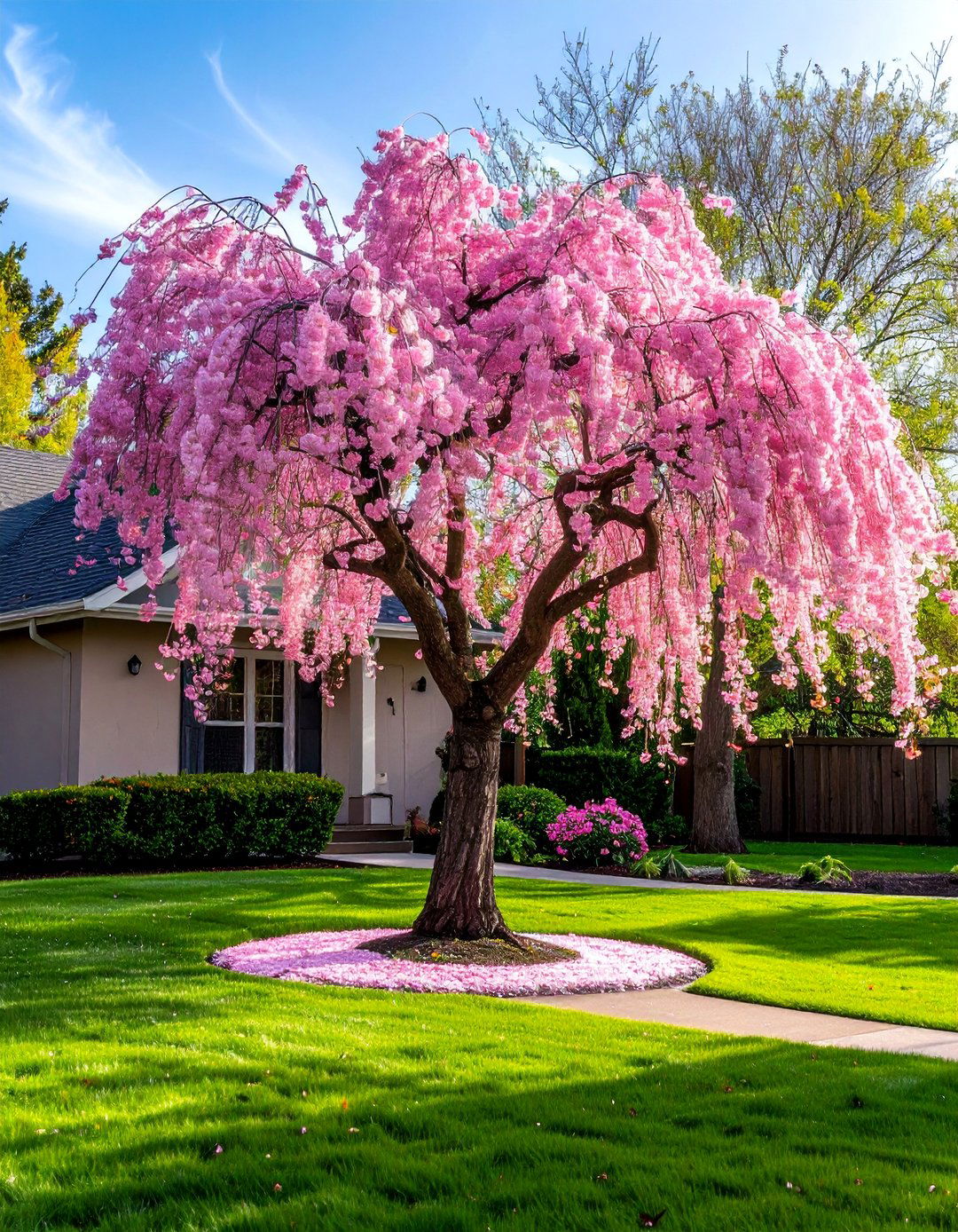 Weeping Cherry Tree for Cascading Floral Beauty - 30 Best Small Trees for Your Front Yard Landscaping