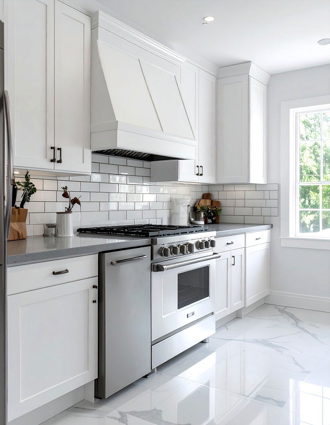White Appliances and a White Subway Tile Backsplash - 40 Kitchen With White Appliances Ideas for a Clean Look