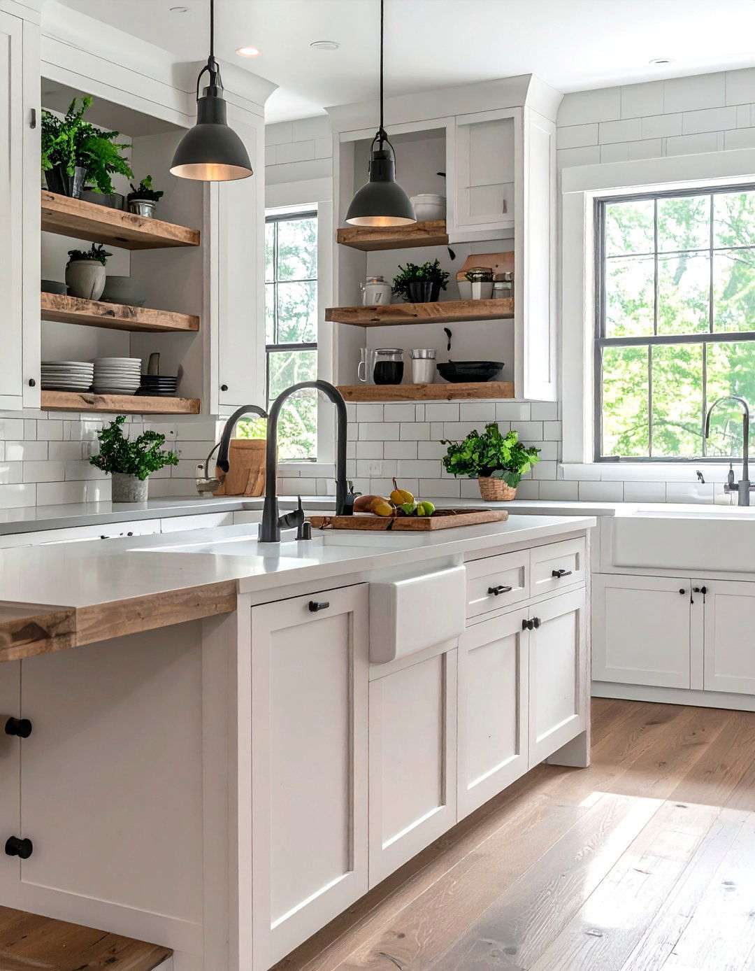 White Appliances in a Modern Farmhouse Kitchen - 40 Kitchen With White Appliances Ideas for a Clean Look