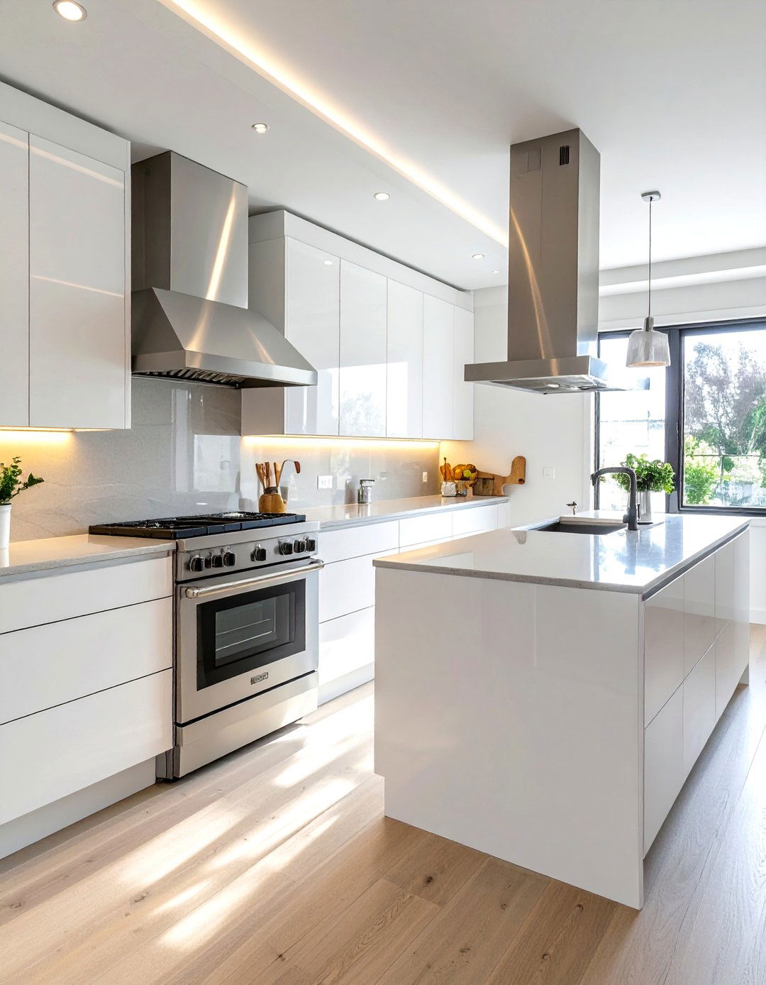 White Appliances with Stainless Steel Accents - 40 Kitchen With White Appliances Ideas for a Clean Look