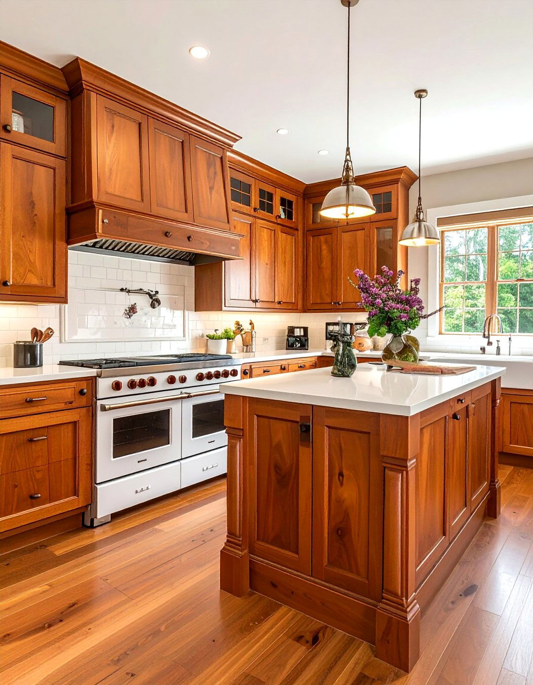 White Appliances with Warm Wood Tones - 40 Kitchen With White Appliances Ideas for a Clean Look