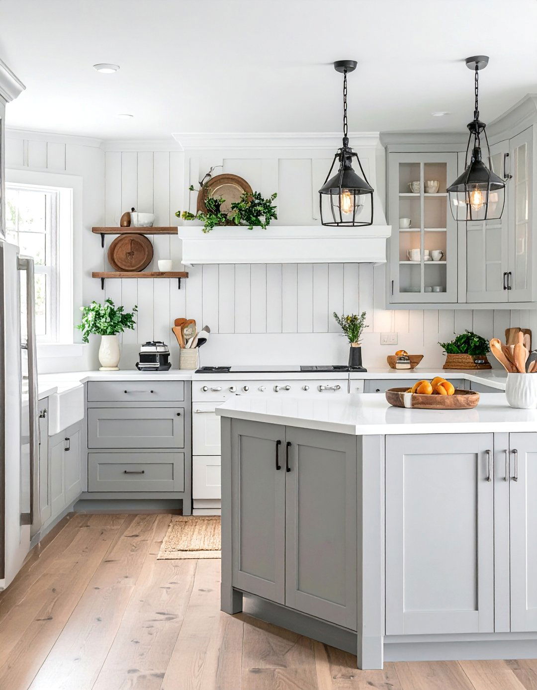 White Appliances with a Beadboard Backsplash - 40 Kitchen With White Appliances Ideas for a Clean Look