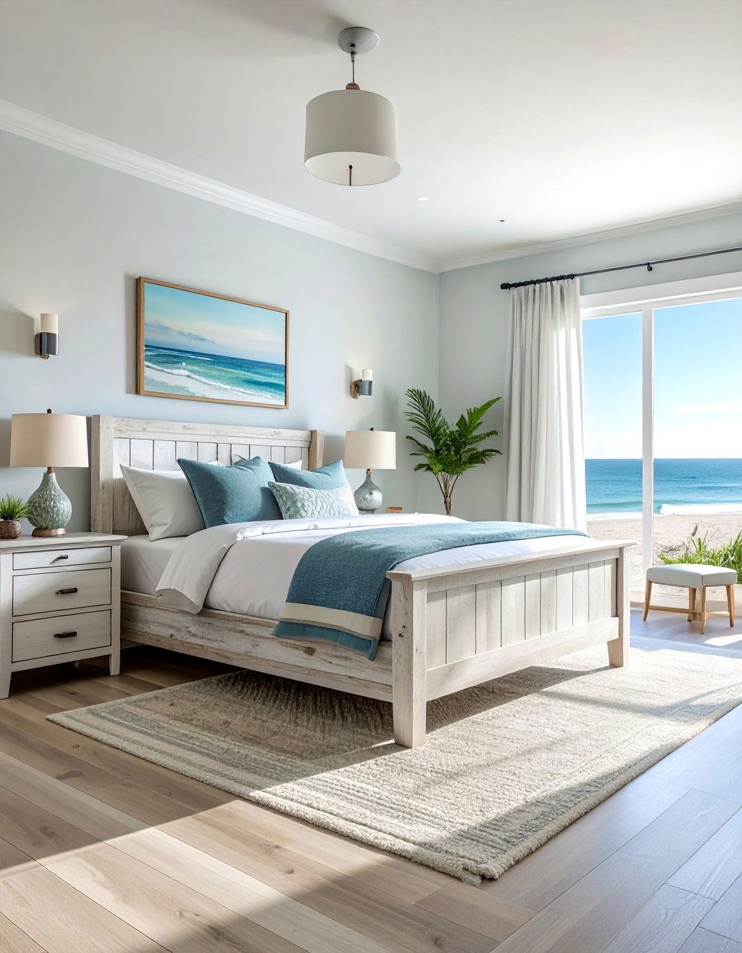 Whitewashed Furniture for an Ocean themed Bedroom - 40 Ocean-themed Bedroom Ideas for a Serene Retreat