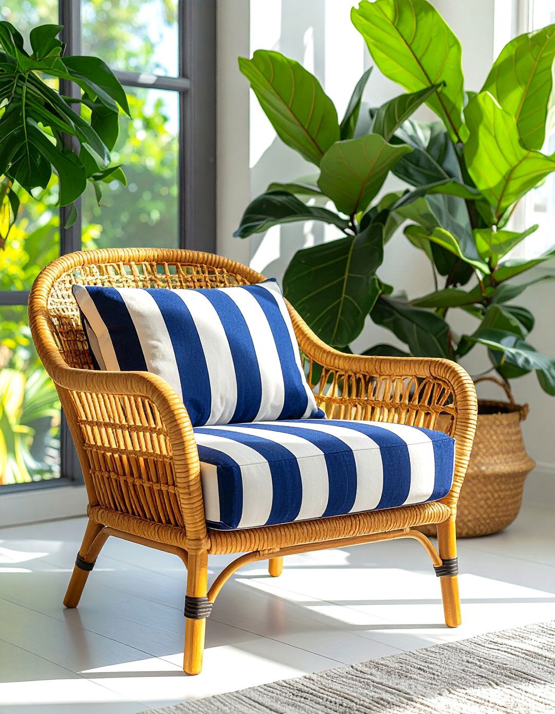 Wicker and Rattan Furniture in a Preppy Room - 30 Preppy Room Ideas for a Chic and Timeless Look