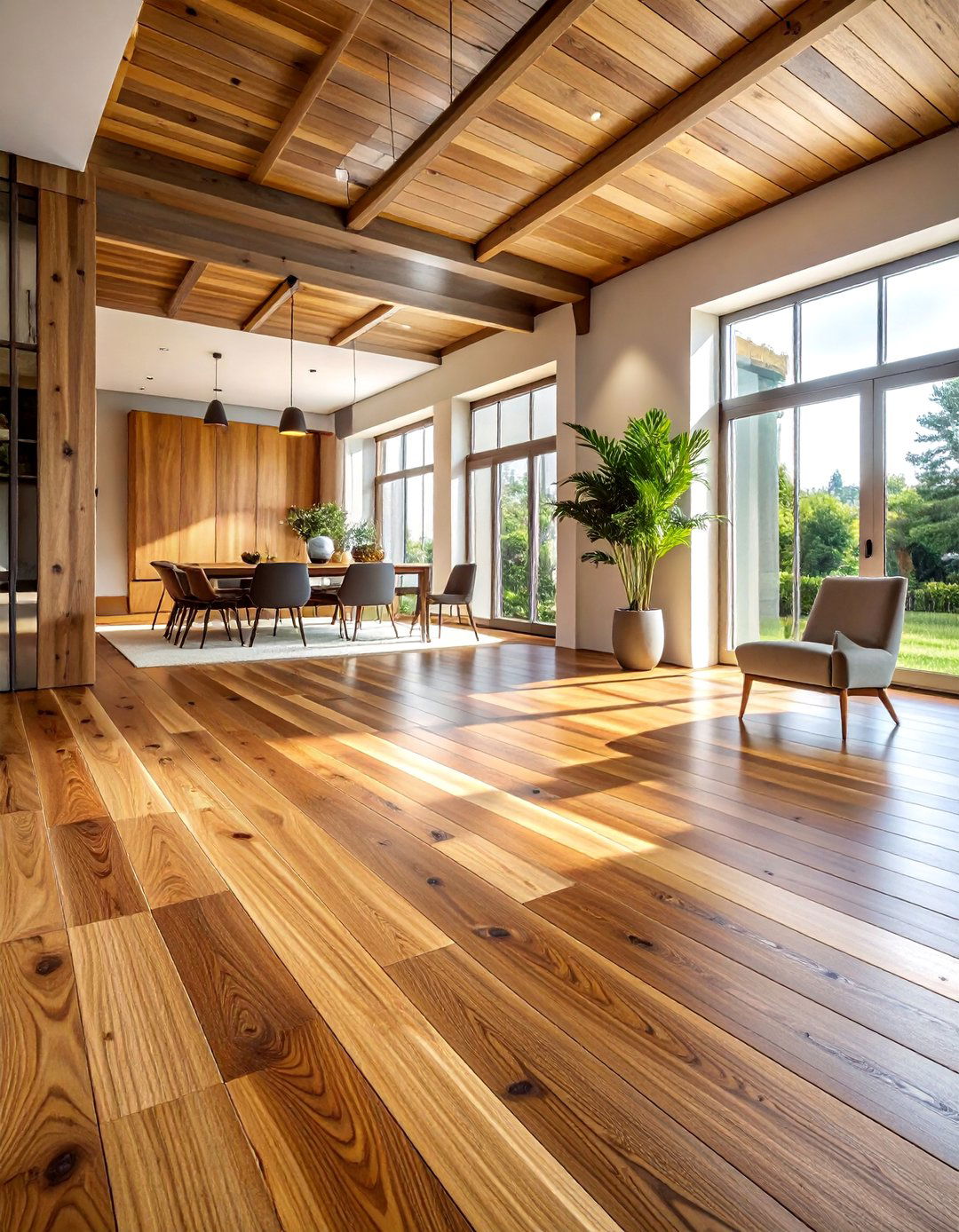 Wide Plank Wooden Flooring - 25 Wooden Interior Design Ideas for a Rustic Charm
