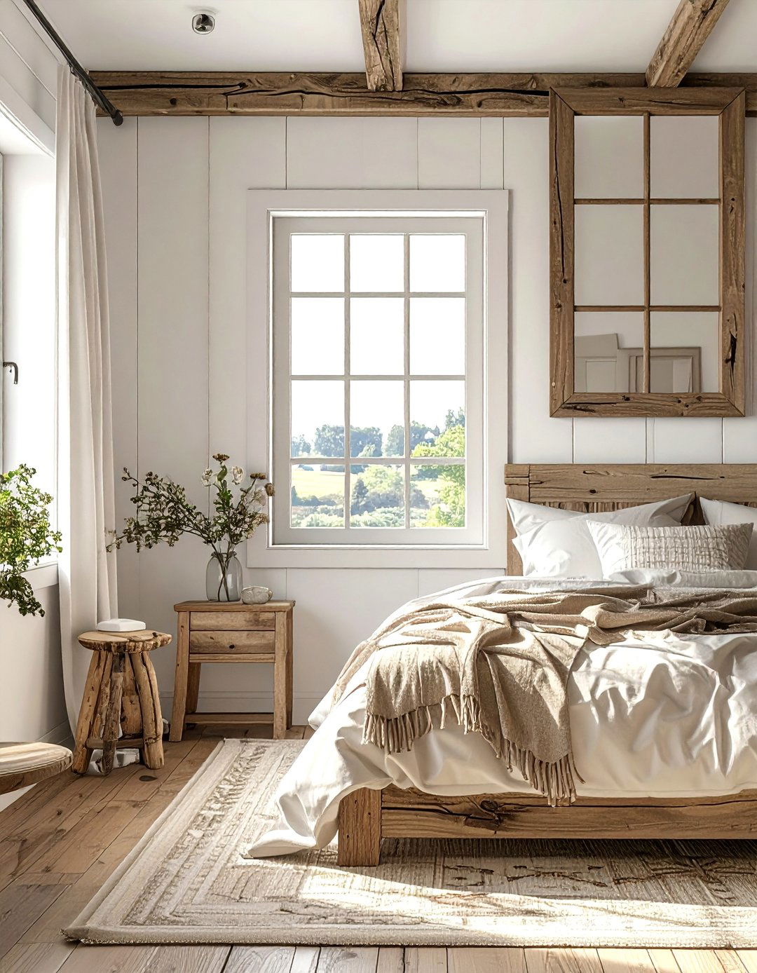 Window Pane Style Mirrors - 15 Stunning Bedroom Mirror Ideas for a Cozy Space